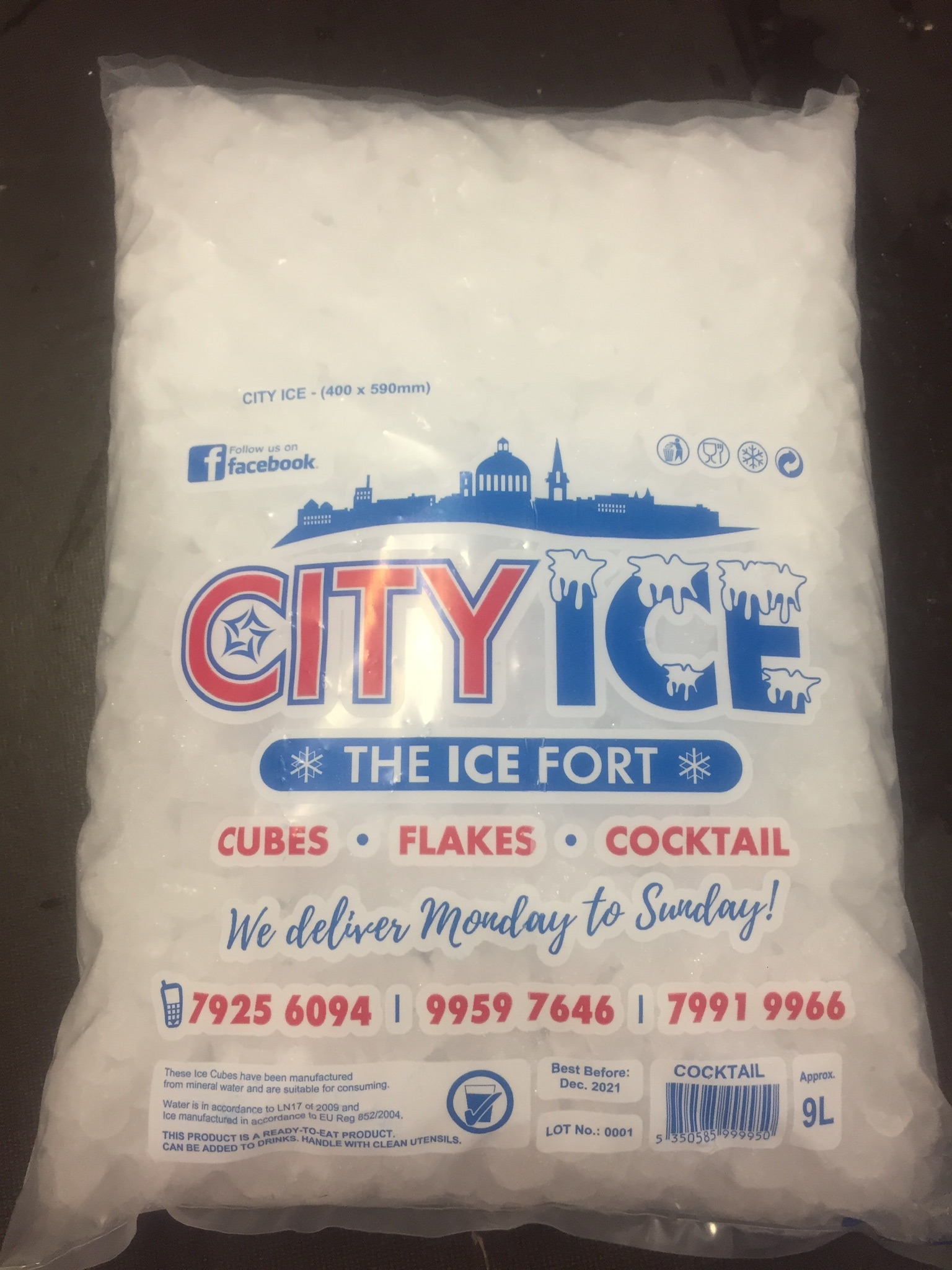 Cocktail Ice [7.5 KGS] [5350585999950] MOQ 10bags